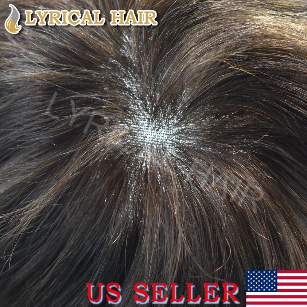 Lyrical Hair Mens Full Lace Human Hair Toupee Invisible Natural Hairpiece System