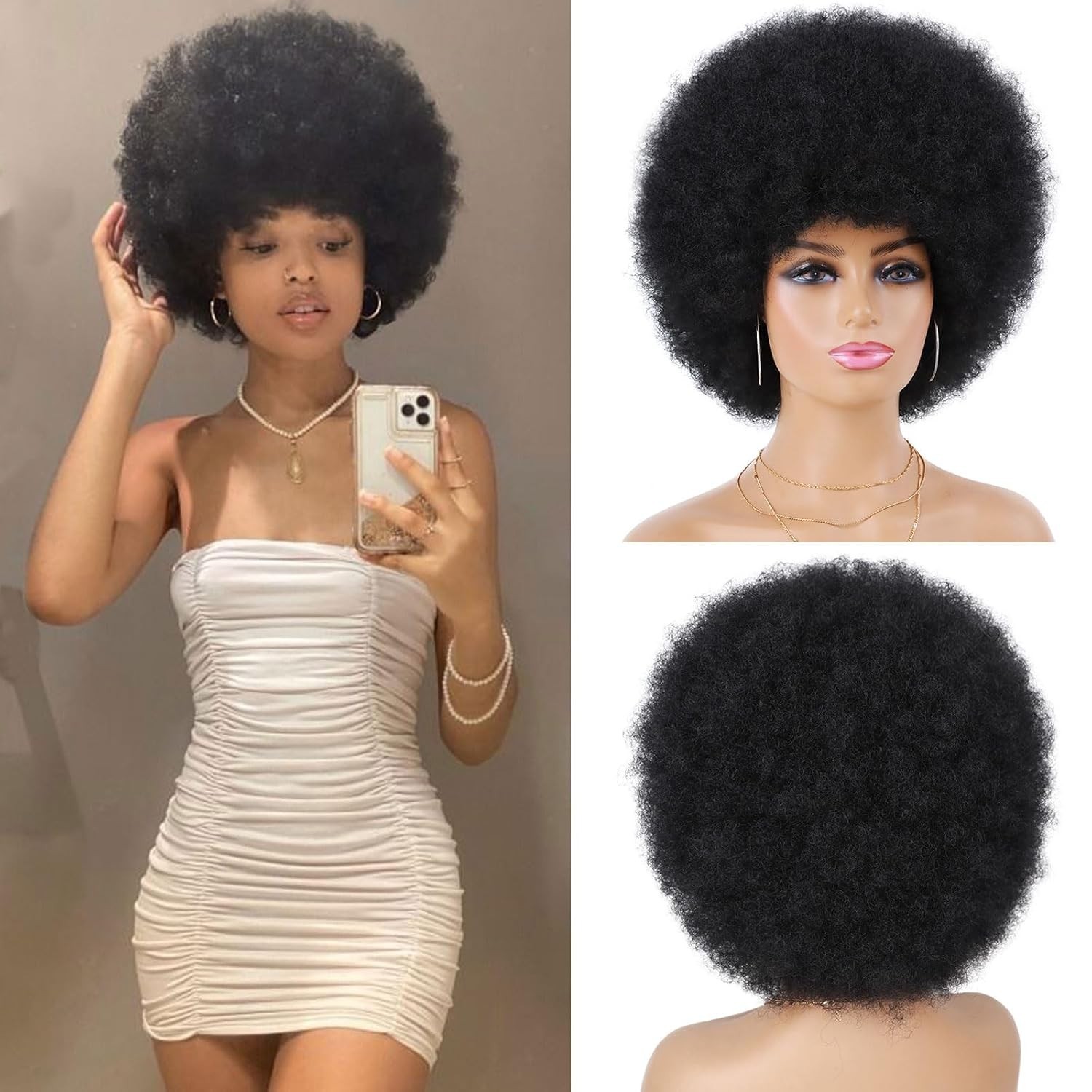 Stylish Synthetic Afro Wig for Women – Coily Hair, Perfect for Cosplay & Parties