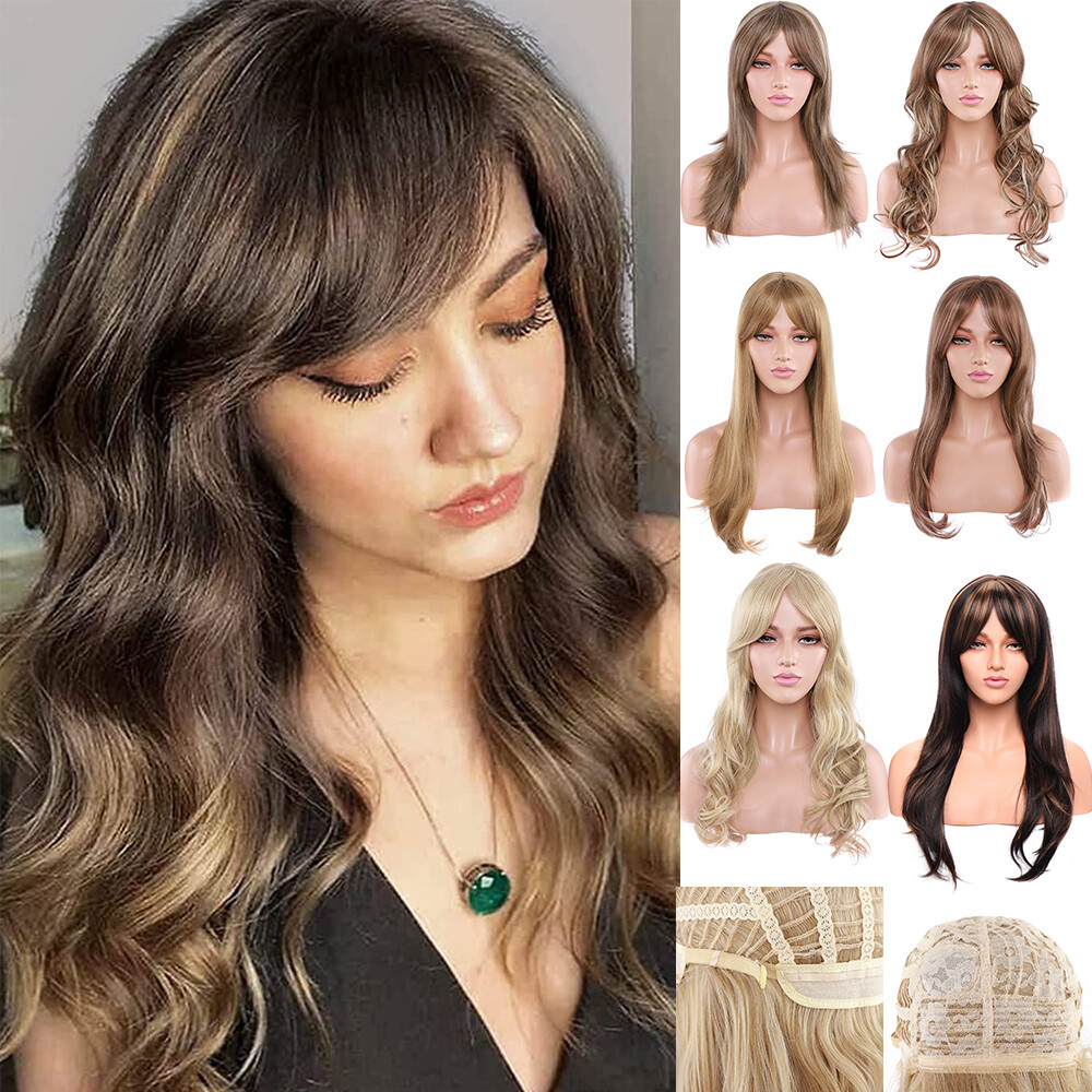 1PCS Ombre Brown Wigs for Women Fashion Shoulder Length Wigs Daily Cosplay Use