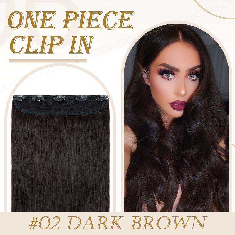 CLEARANCE One Piece Clip in 100% Real Human Hair Extensions Remy Highlight 24in