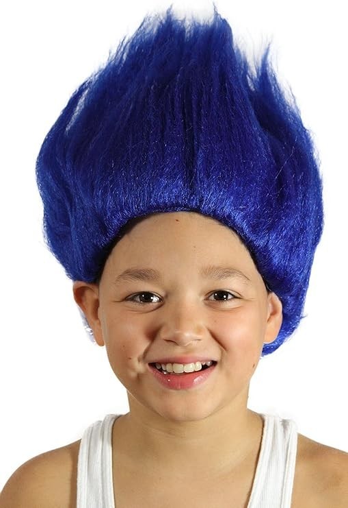 Blue Troll Wig – Cosplay Costume Hair – Unisex, One Size Fits Most