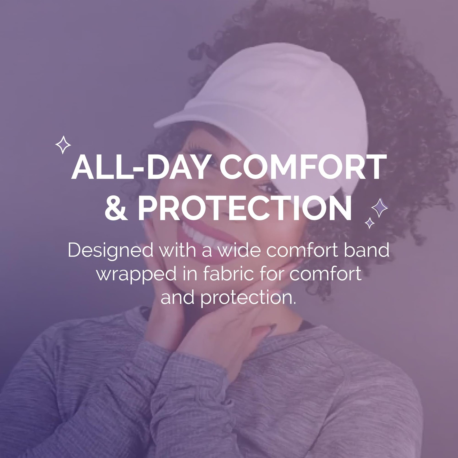 Badazz Backless Curl Cap, Denim Blue – Open-Back Ponytail Hat Designed for Cu…