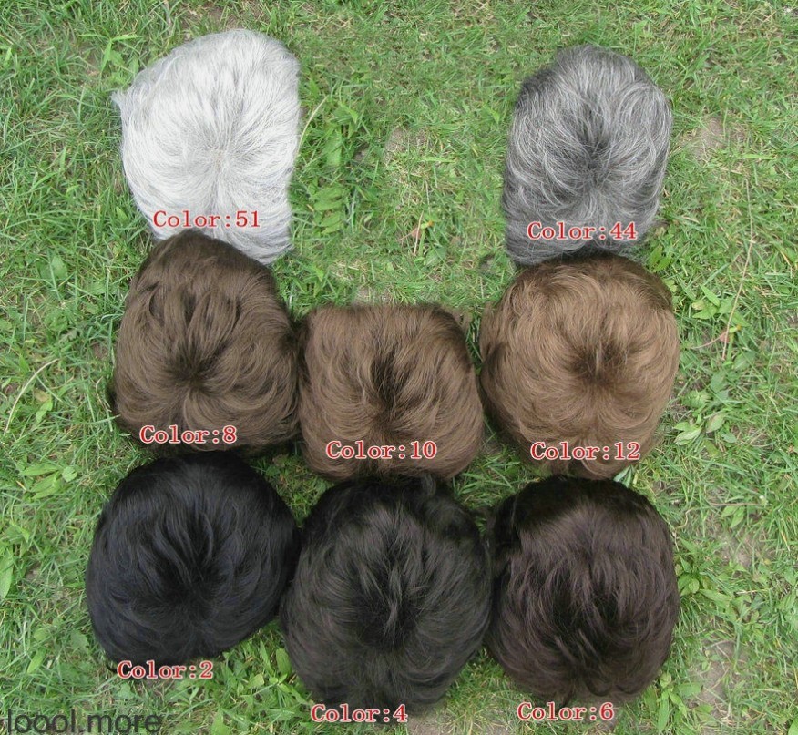 Mens Natural Short Straight Wigs Real Male Full Hair Wig Party Cosplay Toupee