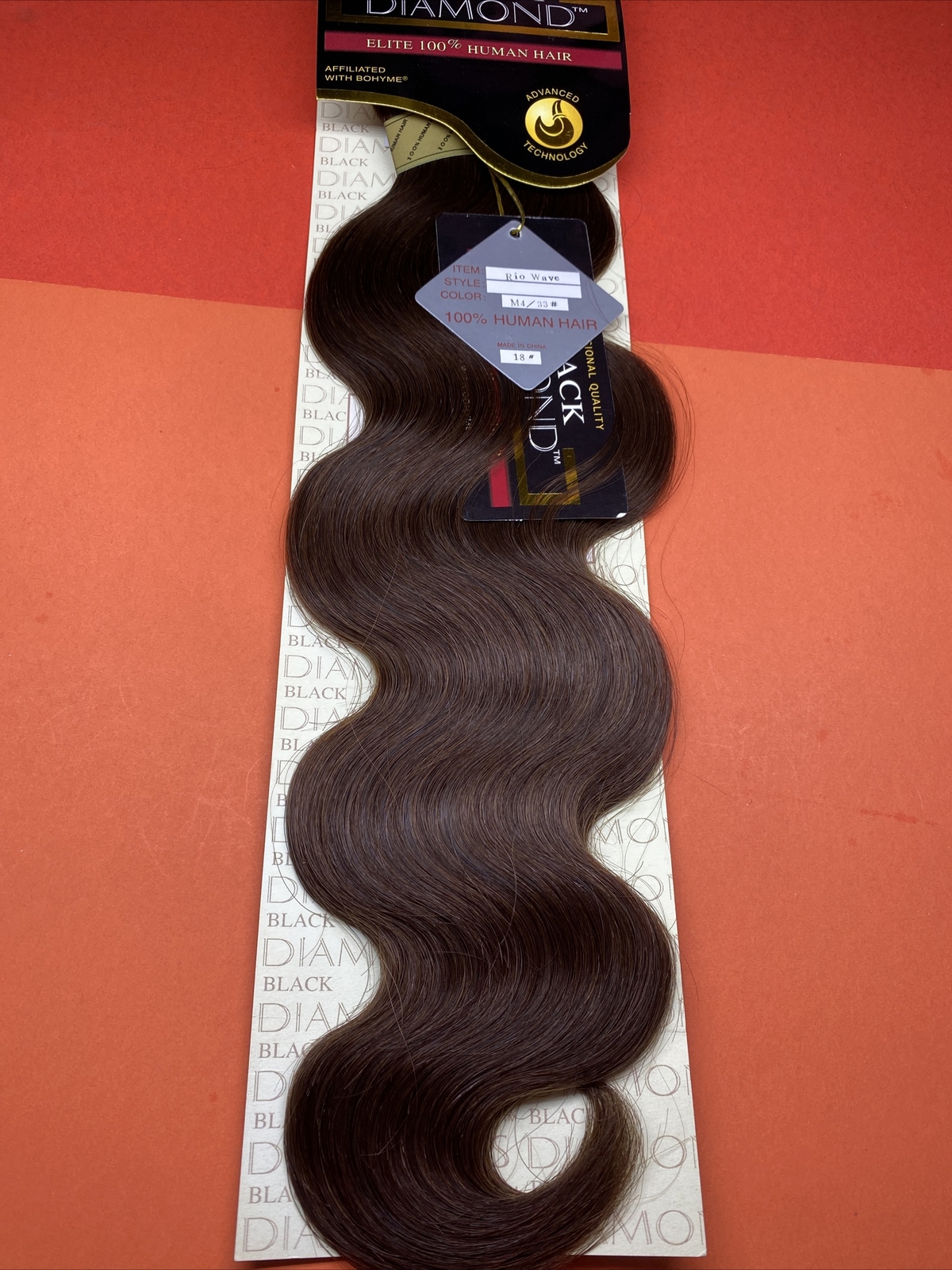 BLACK DIAMOND Human Weave Hair_RIO_WAVE_18″_#M4/33