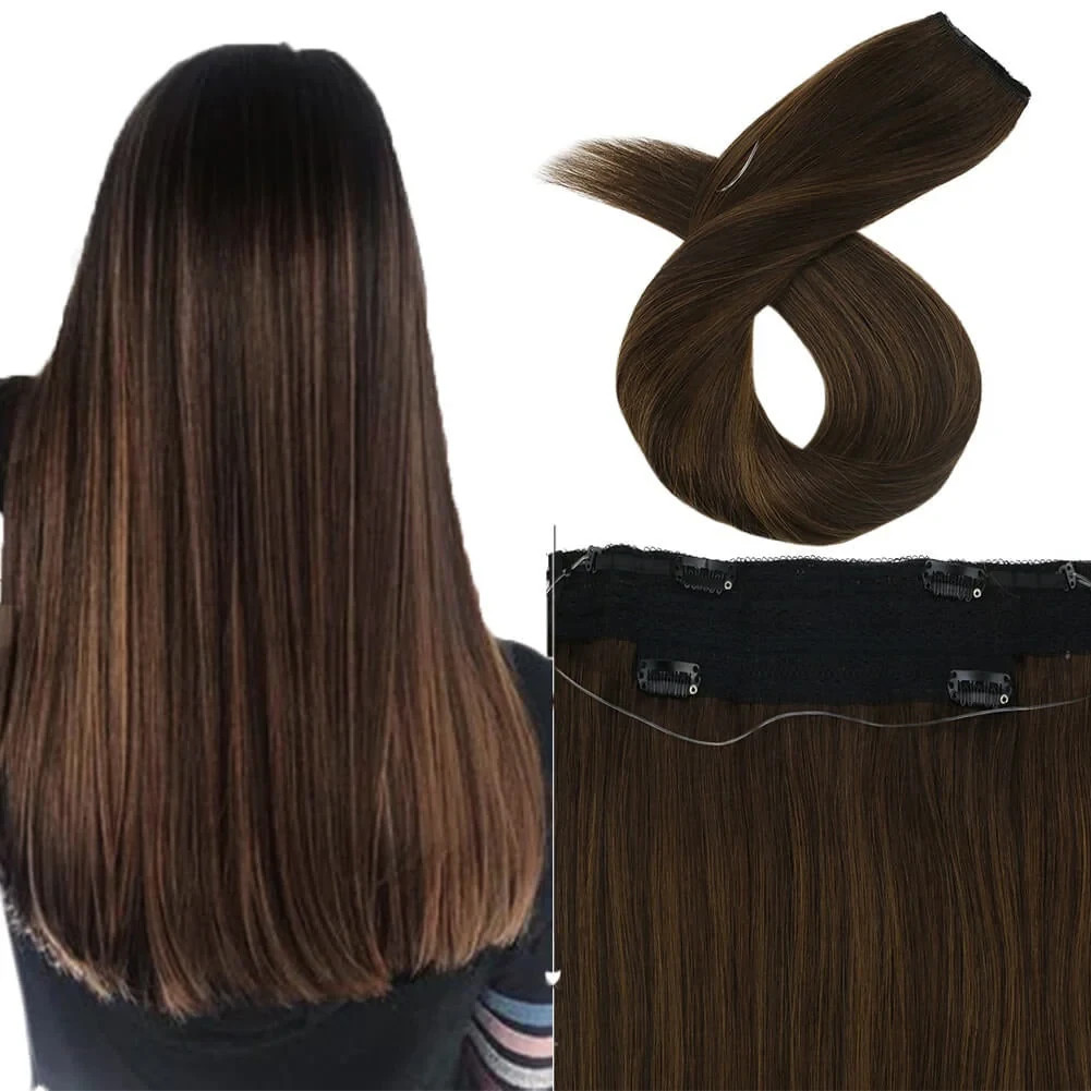 Sunny Hair FISHLINE 12″ Balayage Brown Wire Human Hair Extensions FP 2-2-6