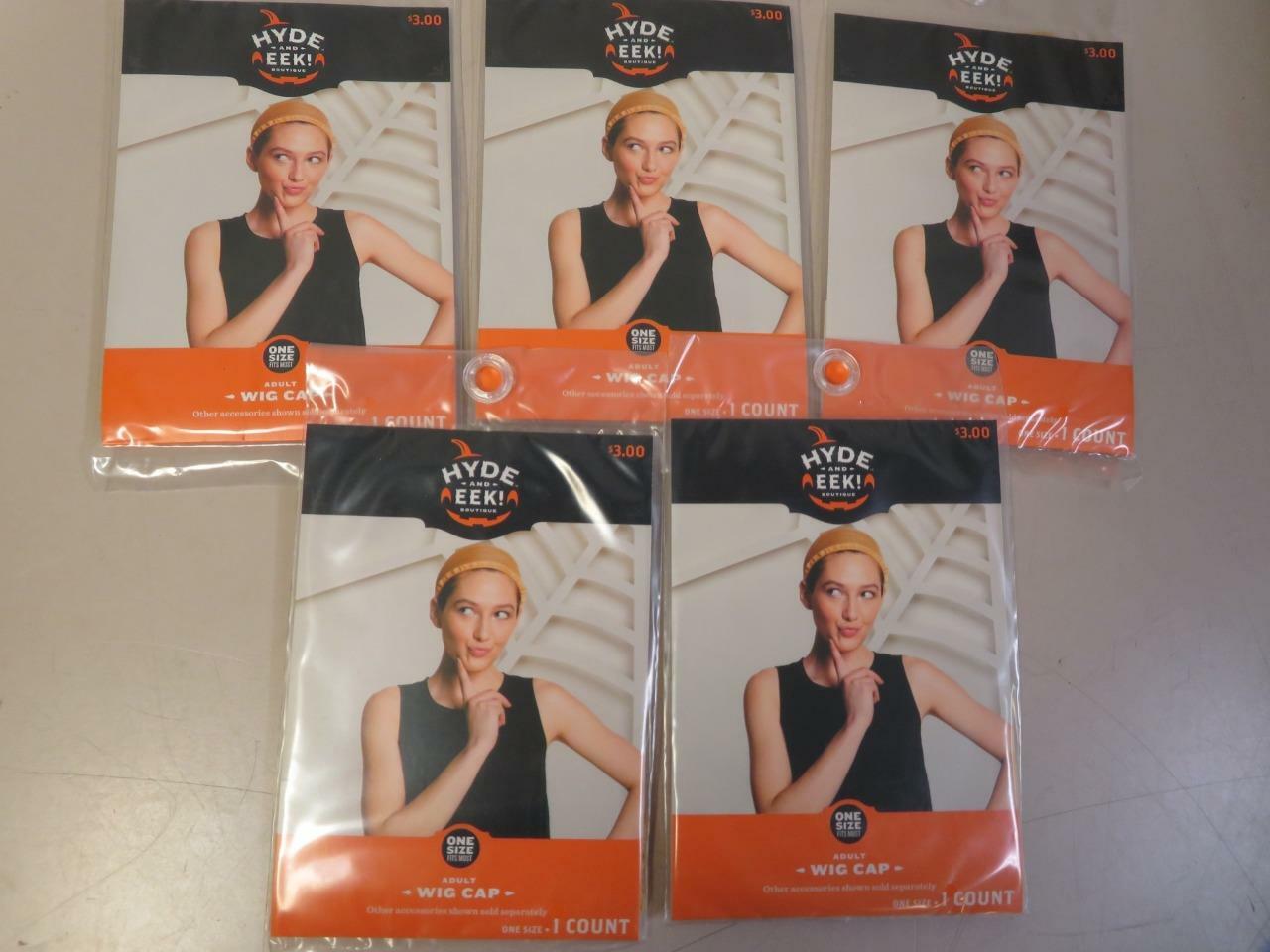 Lot of 5 Hyde and Eek Boutique Halloween Adult Wig Cap One Size Fits Most