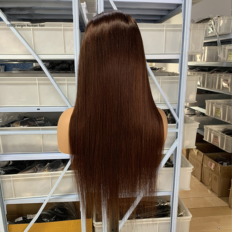 4# Color 13*4 Lace Front Wig Straight Body Wave Brazilian 100% Human Hair 150%