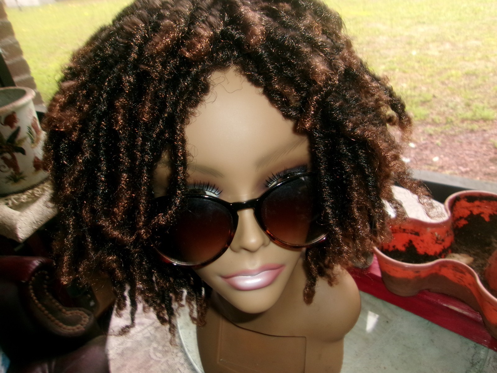 Black Women Twist Braided Dreadlock Braiding Short 12” Crochet Wig