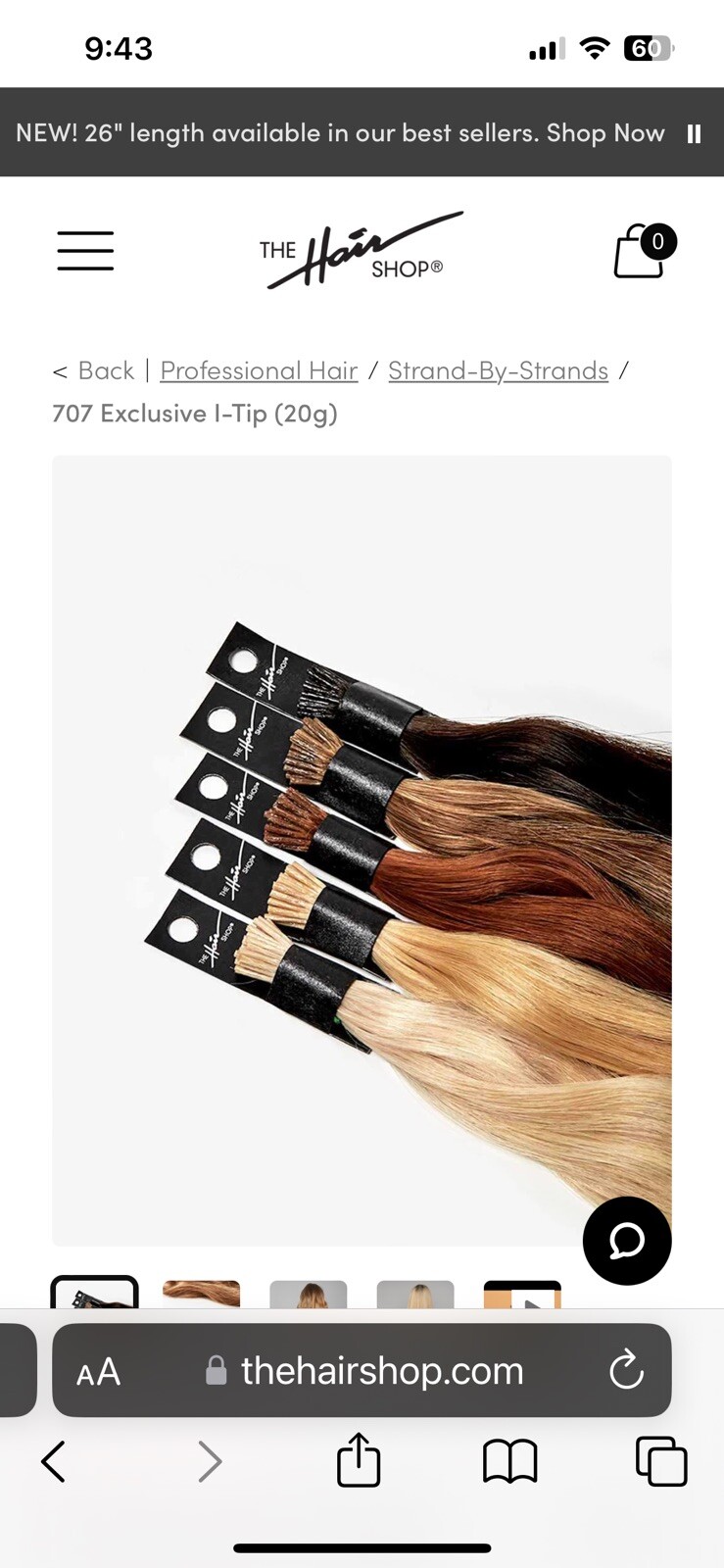 707 Exclusive I tip Hair Extensions in color 640. Three bundles.