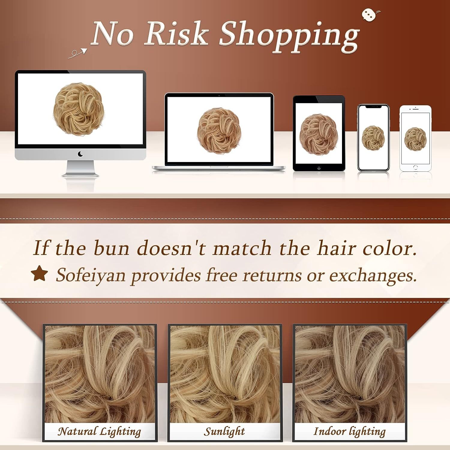 Large Thick Messy Bun Scrunchie Updo False Cover Curly Hair Extensions Hairpiece