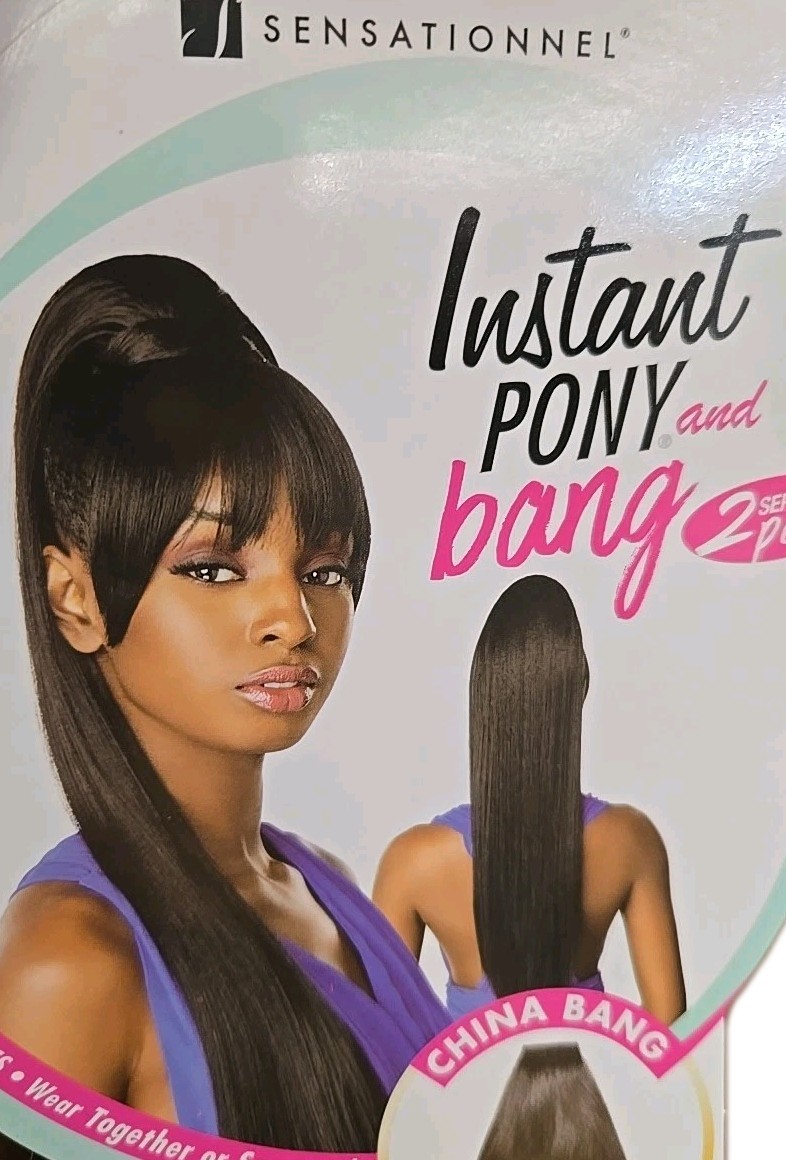 Sensationnel Instant Pony And Bang Draw String Pony Clip Bang 30″ TB/Burgundy