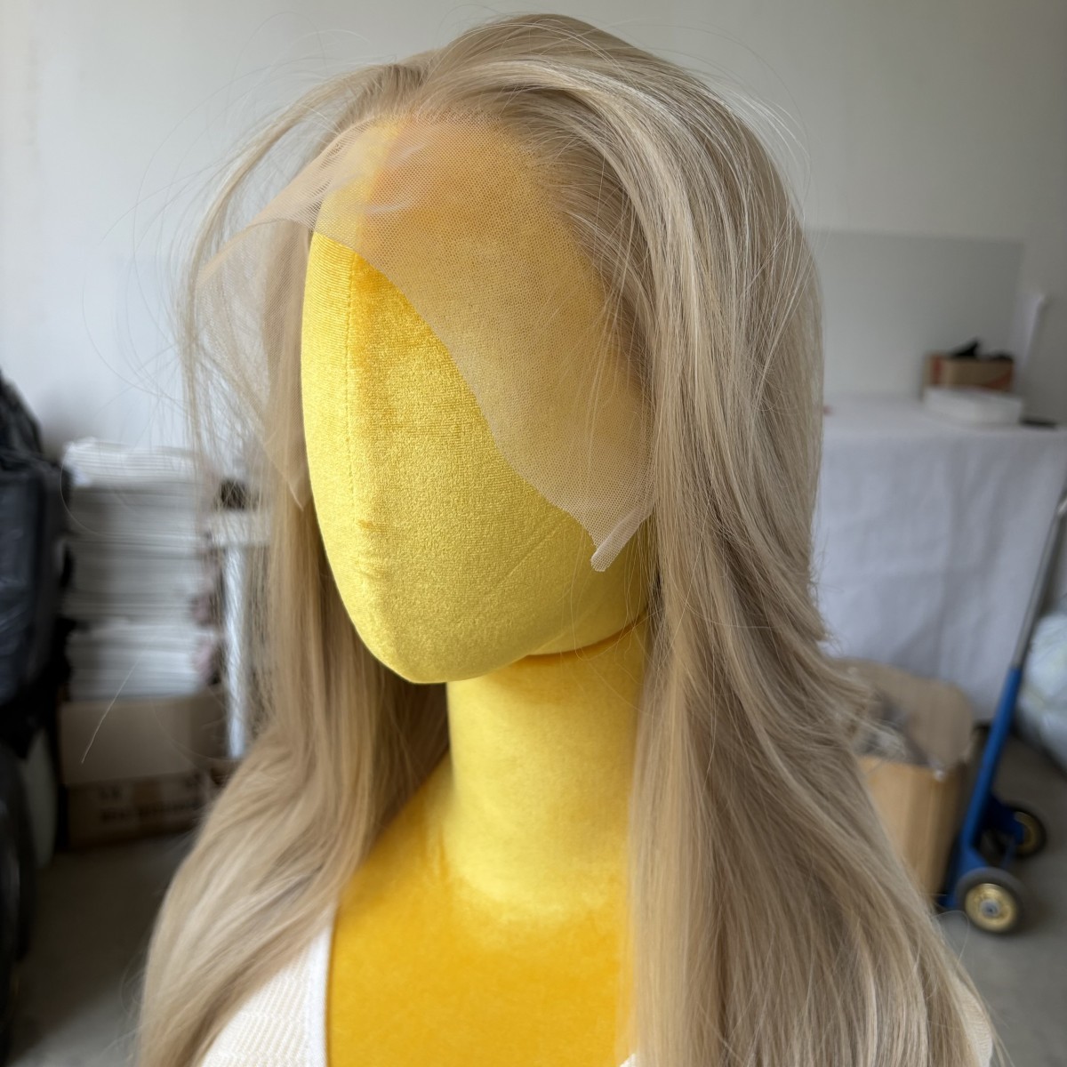 Layered Mixed Blonde Lace Front Wig Natural Long Straight Heat Resistant Hair