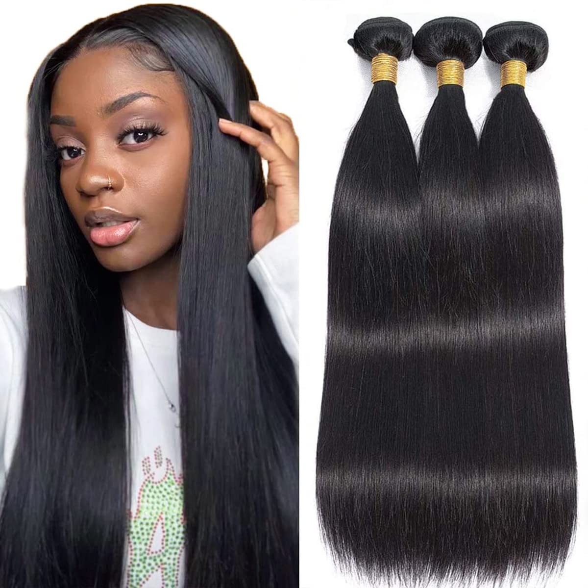 Iedcee Human Hair Bundles Straight Hair Bundles 22 22 22 Inch Brazilian 100