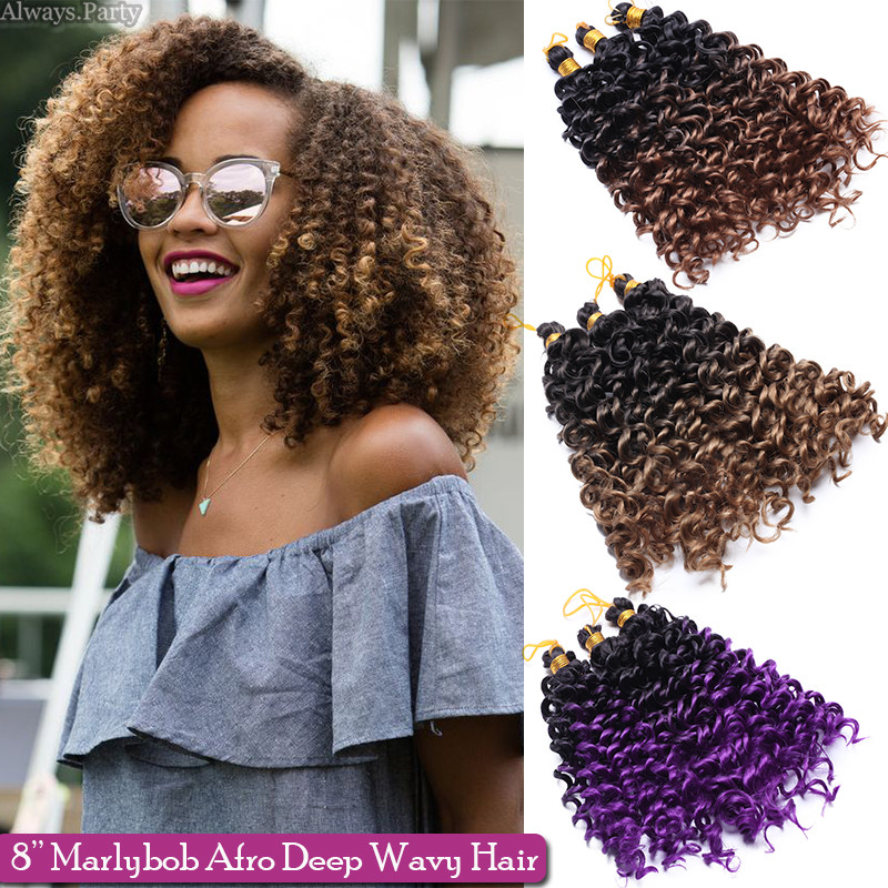 Curly Kinky Deep Wave 3 Bundle Thick Afro Crochet As Human Hair Brazilian 90g US