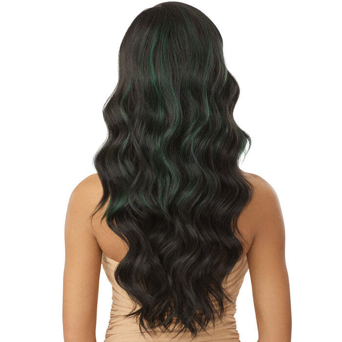 Outre Sleek Lay Glueless Deep C-Part HD Lace Front Wig NAILANI Pre-Styled Bangs