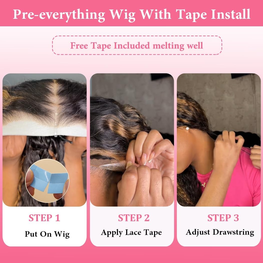 26 Inch Deep Wave Ombre Glueless Lace Front Wig – HD Lace, 210 Density, Pre Pluc