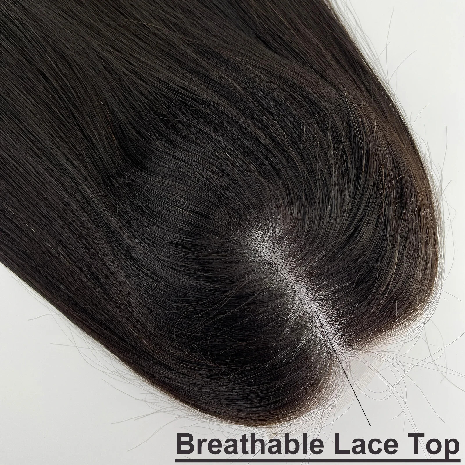 8×8″ HD Transparent Lace Topper Human Hair Piece Women Straight Closure 26″