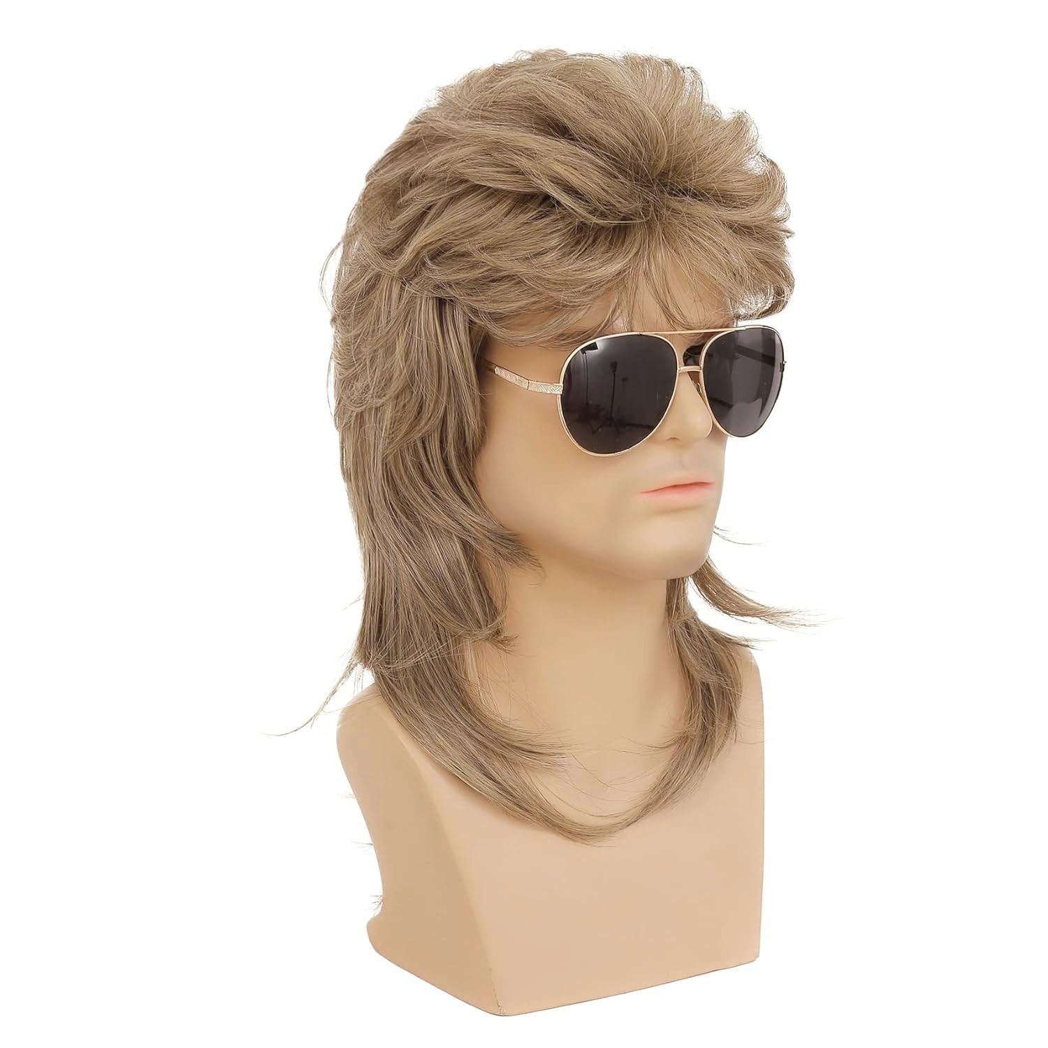 Synthetic Light Brown Mullet Wig – Tangle-Free, Soft, and Stylish for Events
