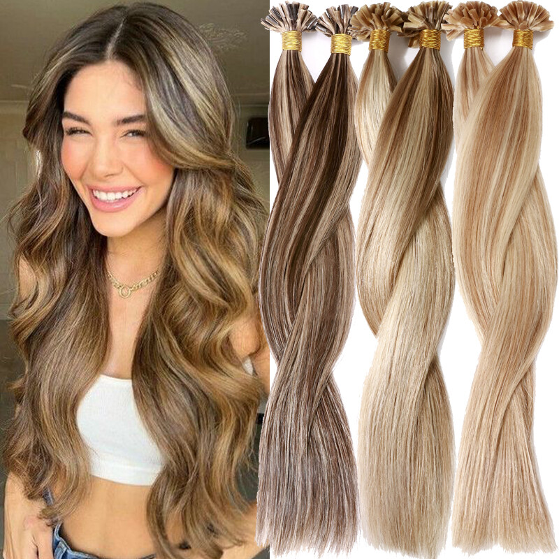Thick 1g/strand Keratin U Tip Nail Fusion/Russian Human hair Extensions Real 20″