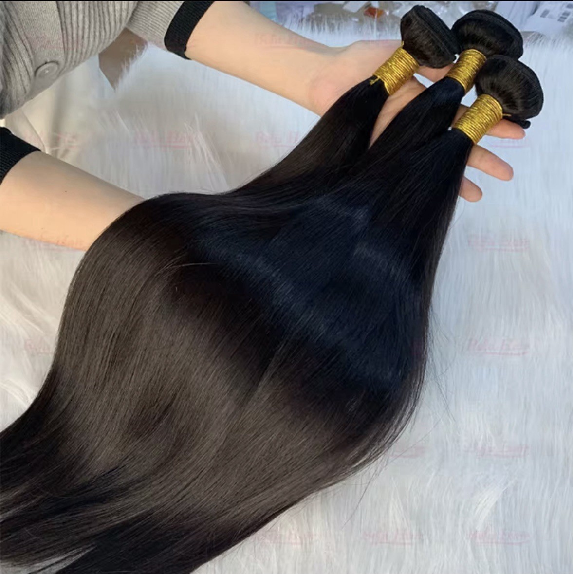 Silky Straight Natural Black 1B Brazilian Human Hair Bundle Weave 1 or 3 Bundles
