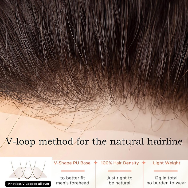 Mens Hair Replacement Ultra Thin Skin Toupee All Colors Hairpiece PU System Wigs