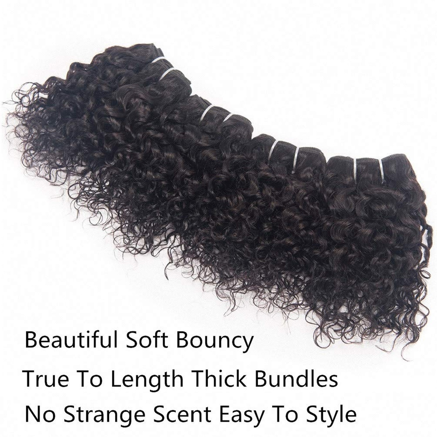 Brazilian Jerry Curl Human Hair Weave 4 Bundles 8 Inch Short Kinky Curly Smal…