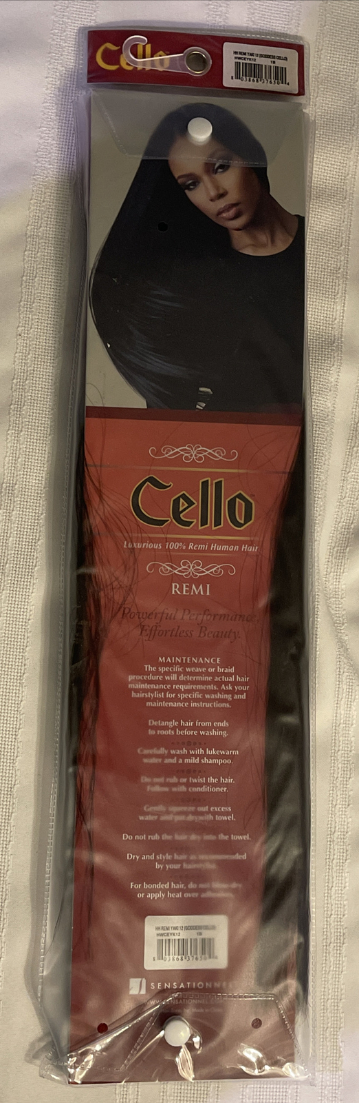 Sensationnel 100% Remi Human Hair for Weaving CELLO REMI YAKI (STRAIGHT) 1B-12″