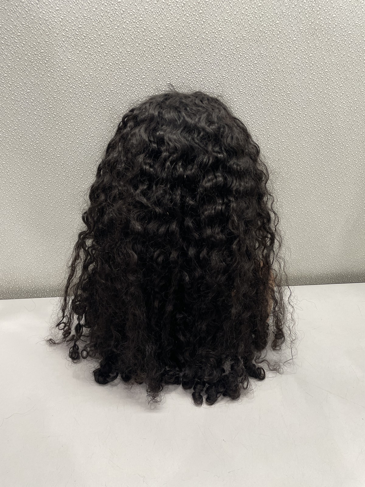 CurlyMe Natural Black Burmese Curly Human Hair Glueless Half Wig, 26″