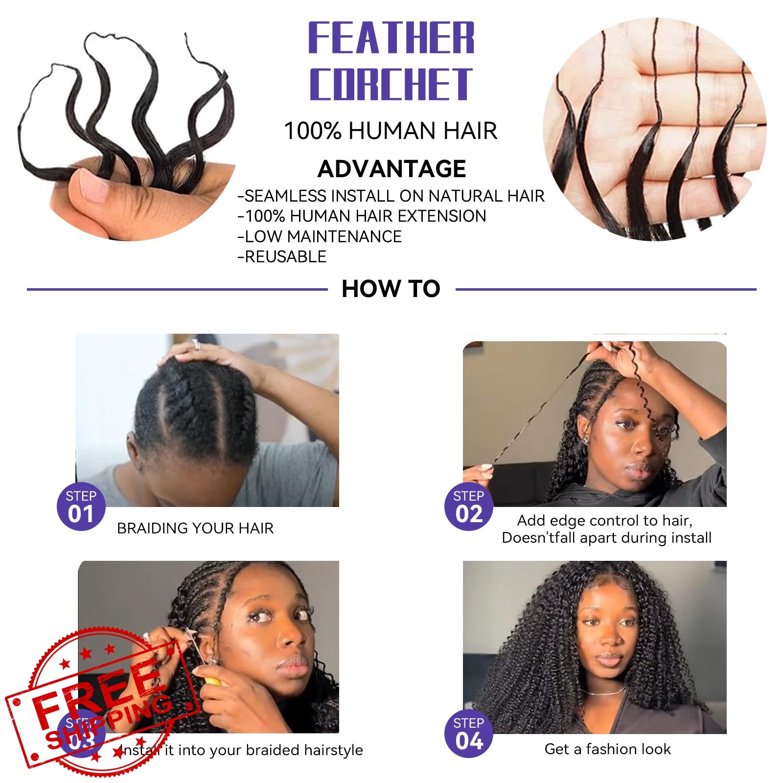 Sherico 18 Inch Black DW-60G Deep Curly Crochet Hair