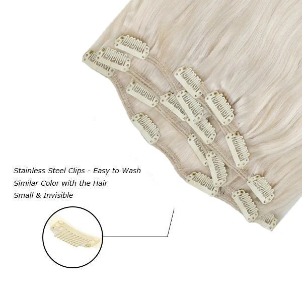 Sunny Hair CLIP-IN 14″ Honey Moonlight Light Blonde Human Hair Extensions CP 60