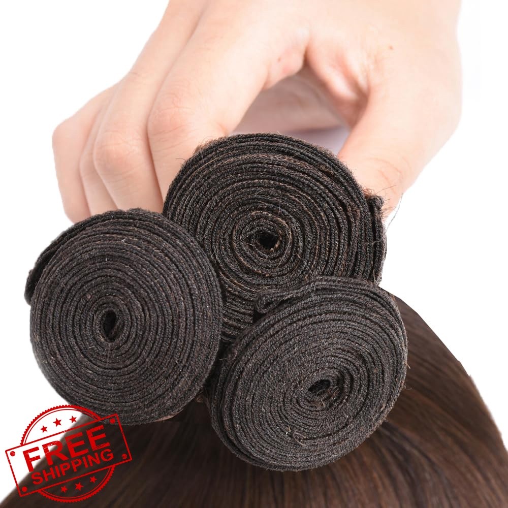 HeumHrn 20 22 24 Inch #4 Chocolate Straight Bundles