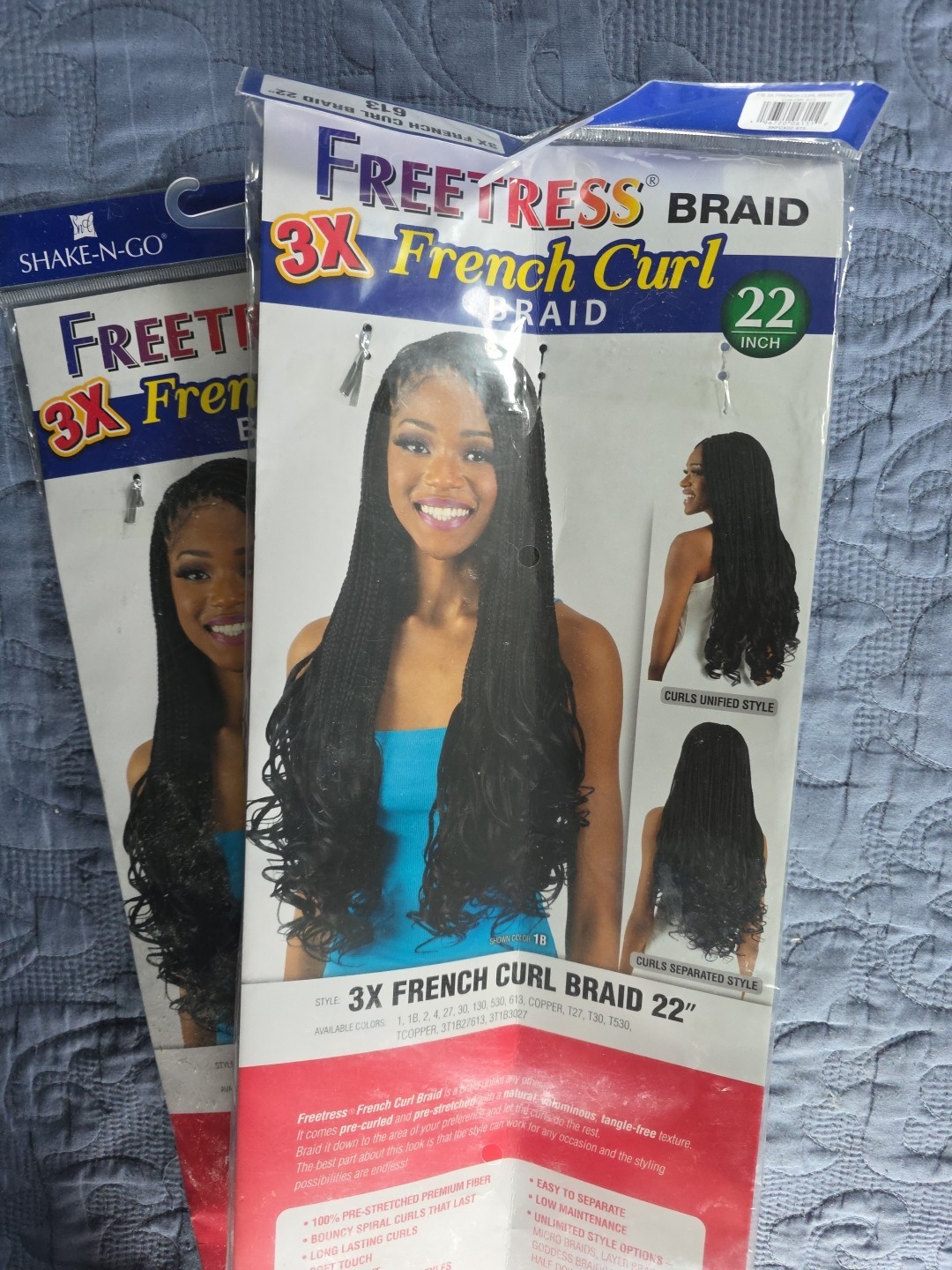 ot12.~ FREETRESS BRAID SYNTHETIC HAIR 3X BRAID – FRENCH CURL 22″ ~