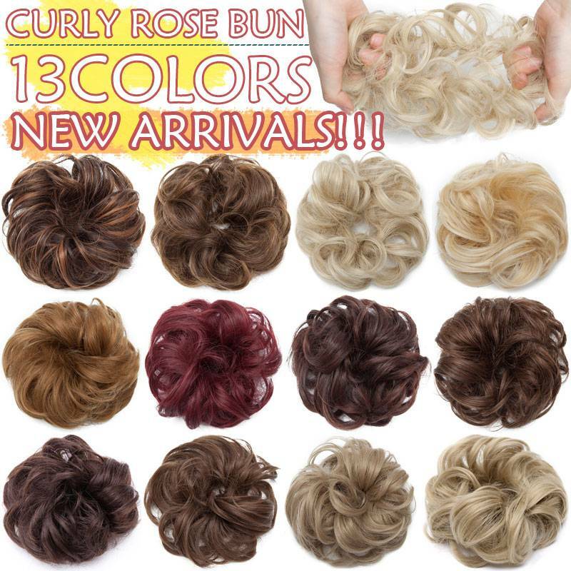 Real Thick Curly Messy Bun Hair Piece Scrunchie Natural Hair Extensions as human