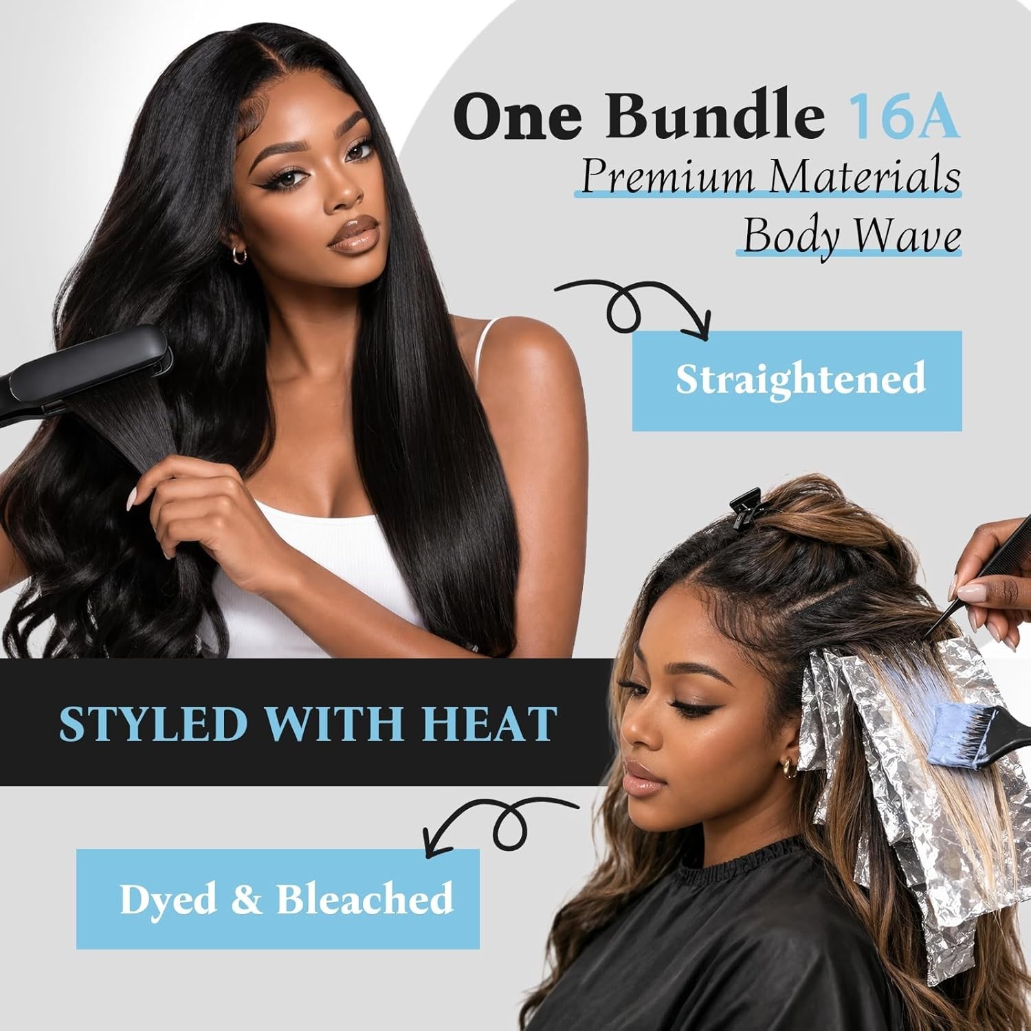 VVIG Body Wave Human Hair Bundle 18 Inch 100% Unprocessed Raw Human Hair 16A Gra
