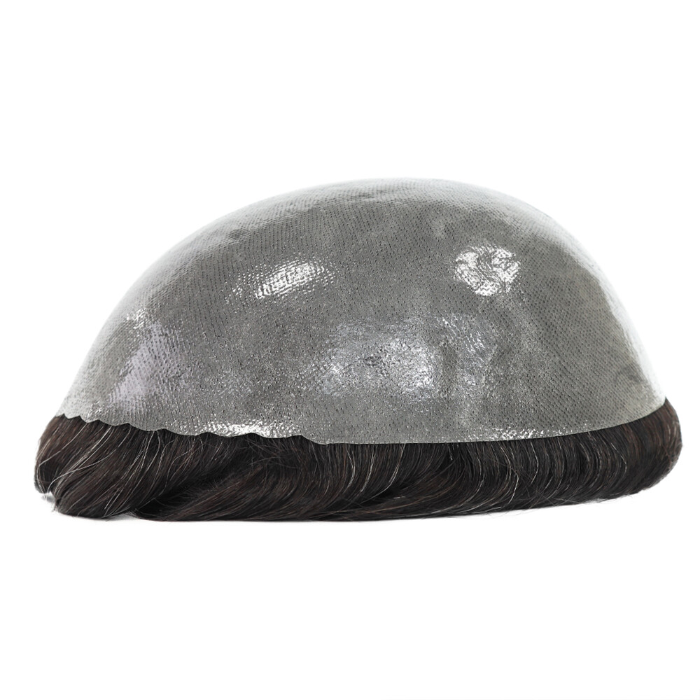Mens Hair Replacement System Poly Skin Toupee Human Hairpieces Express Shipping
