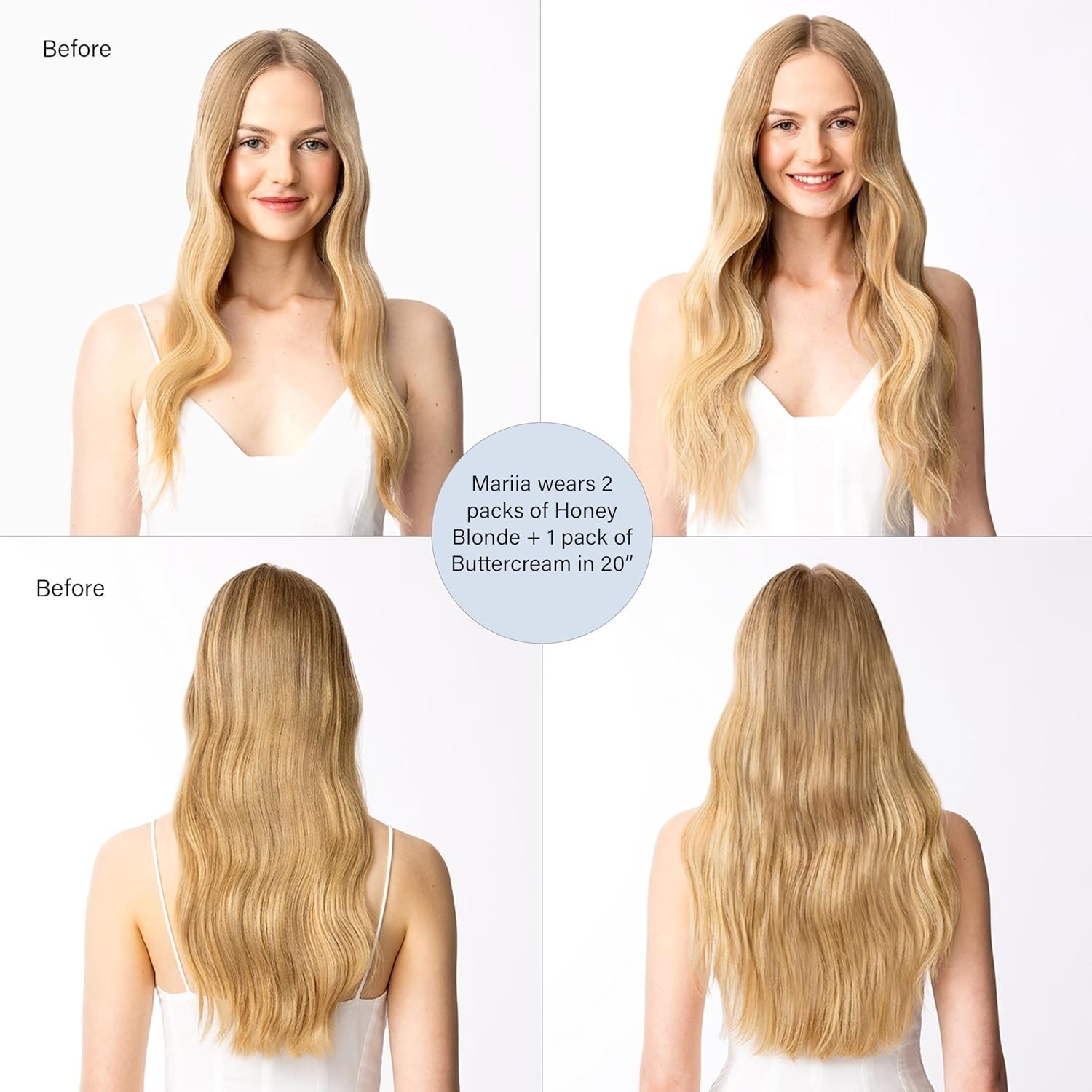 Luxy Tape-In Extensions – 30″ Buttercream Blonde – 100% Virgin Human Hair (50g)