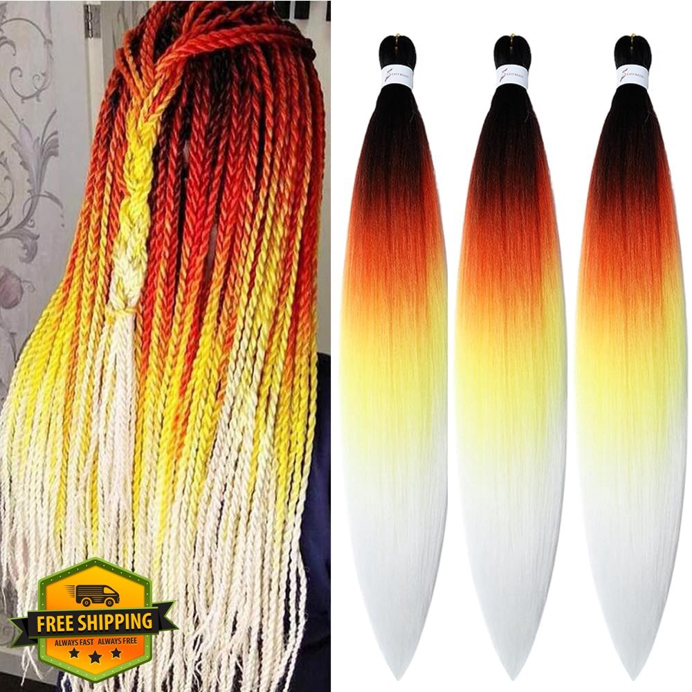YUDAOHAIR 26 Inch Black-Red-Yellow-White Braiding Hair