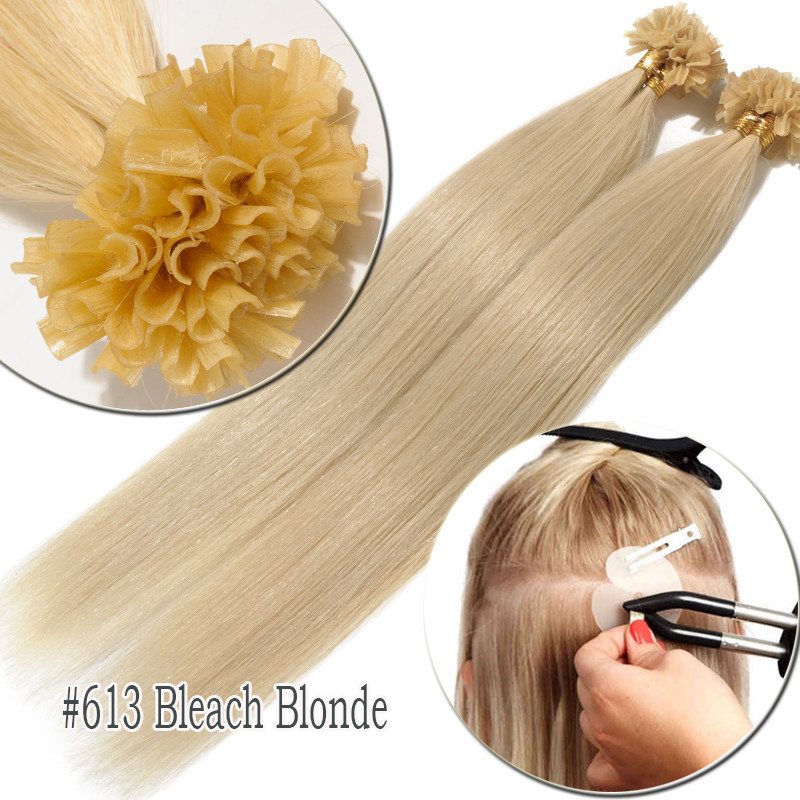 Thick 1G/S U Tip Pre Bonded Human Hair Extensions Remy Nails Tip Keratin Caramel
