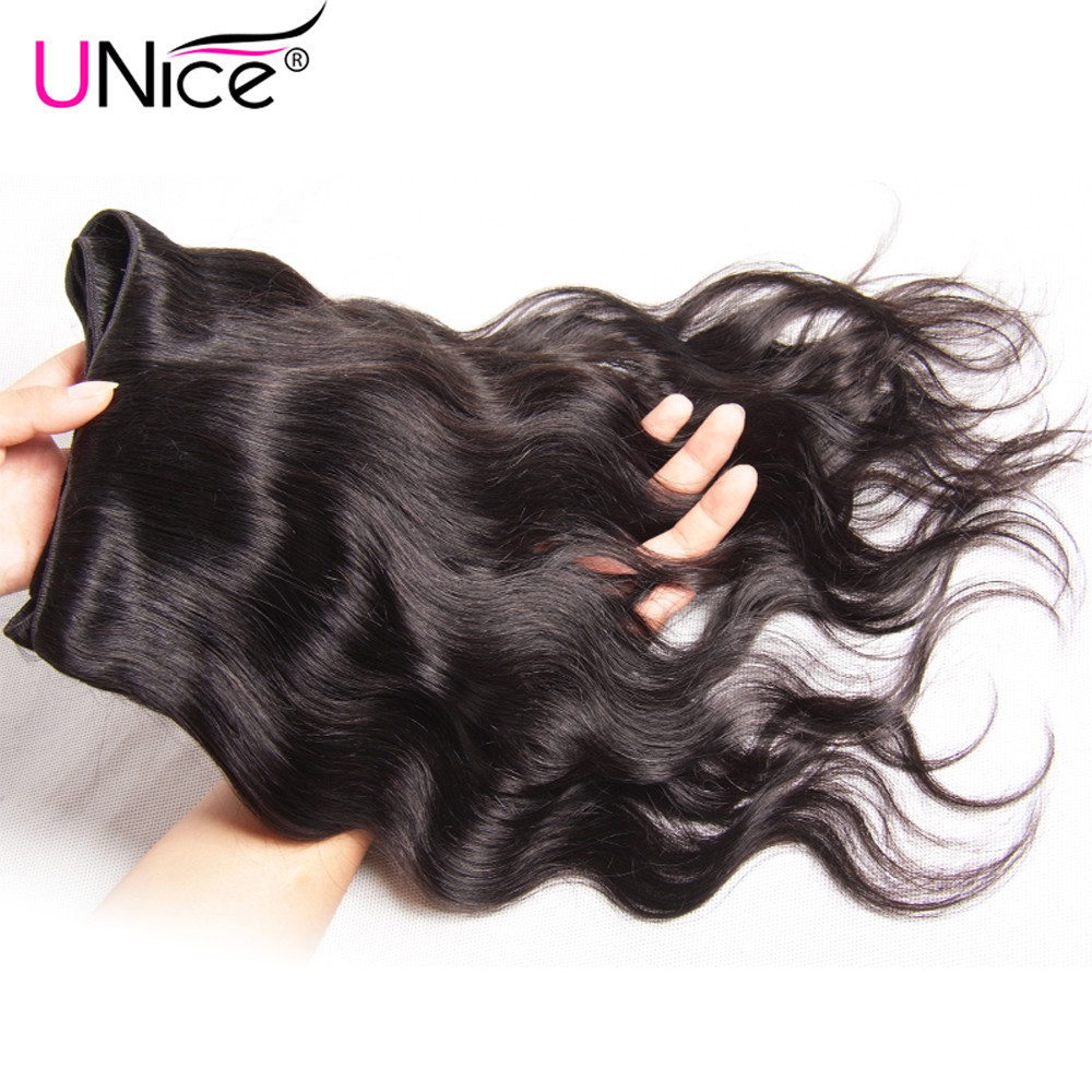 UNice Hair Malaysian Body Wave 3 Bundles Human Hair Extensions Virgin Hair Weave