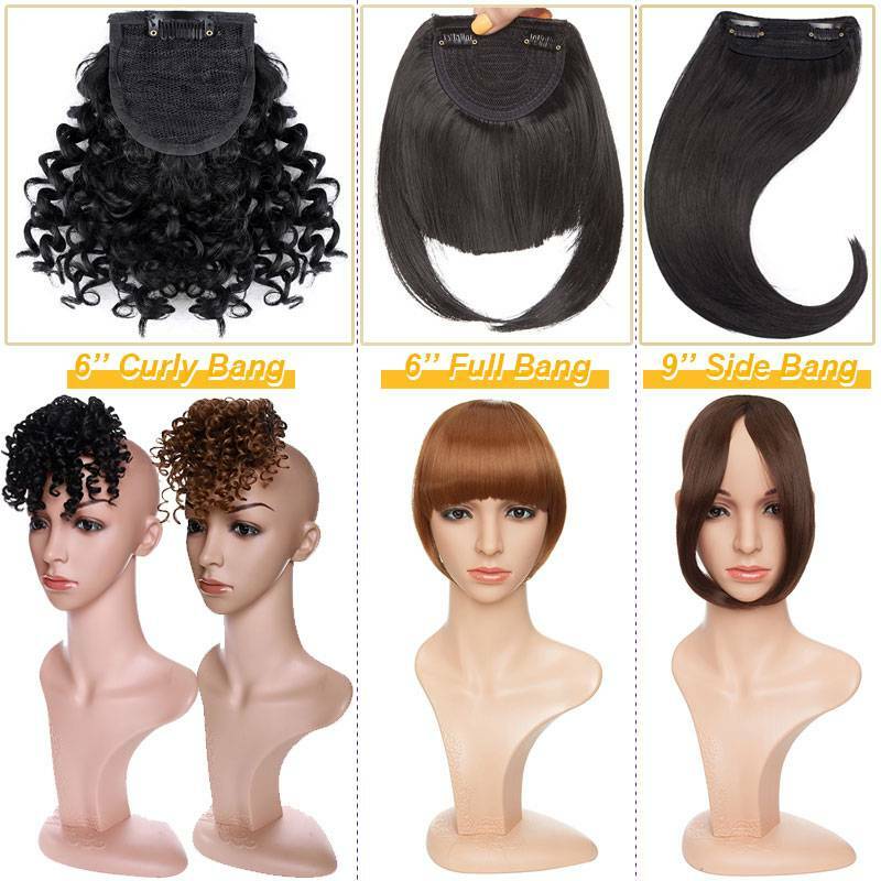 Real Thick Bangs Clip in Front Fringe AS Human Hair Extensions Fake Topper Bangs