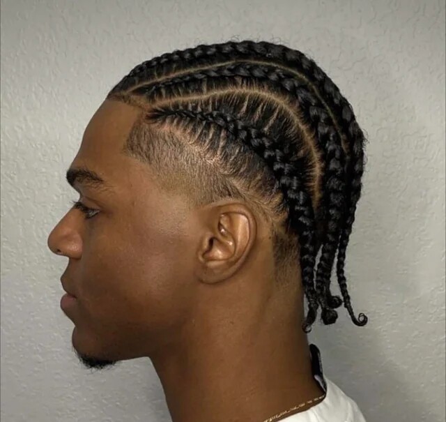 Full Lace Afro Curl Mens Toupee African American Human Black Braids