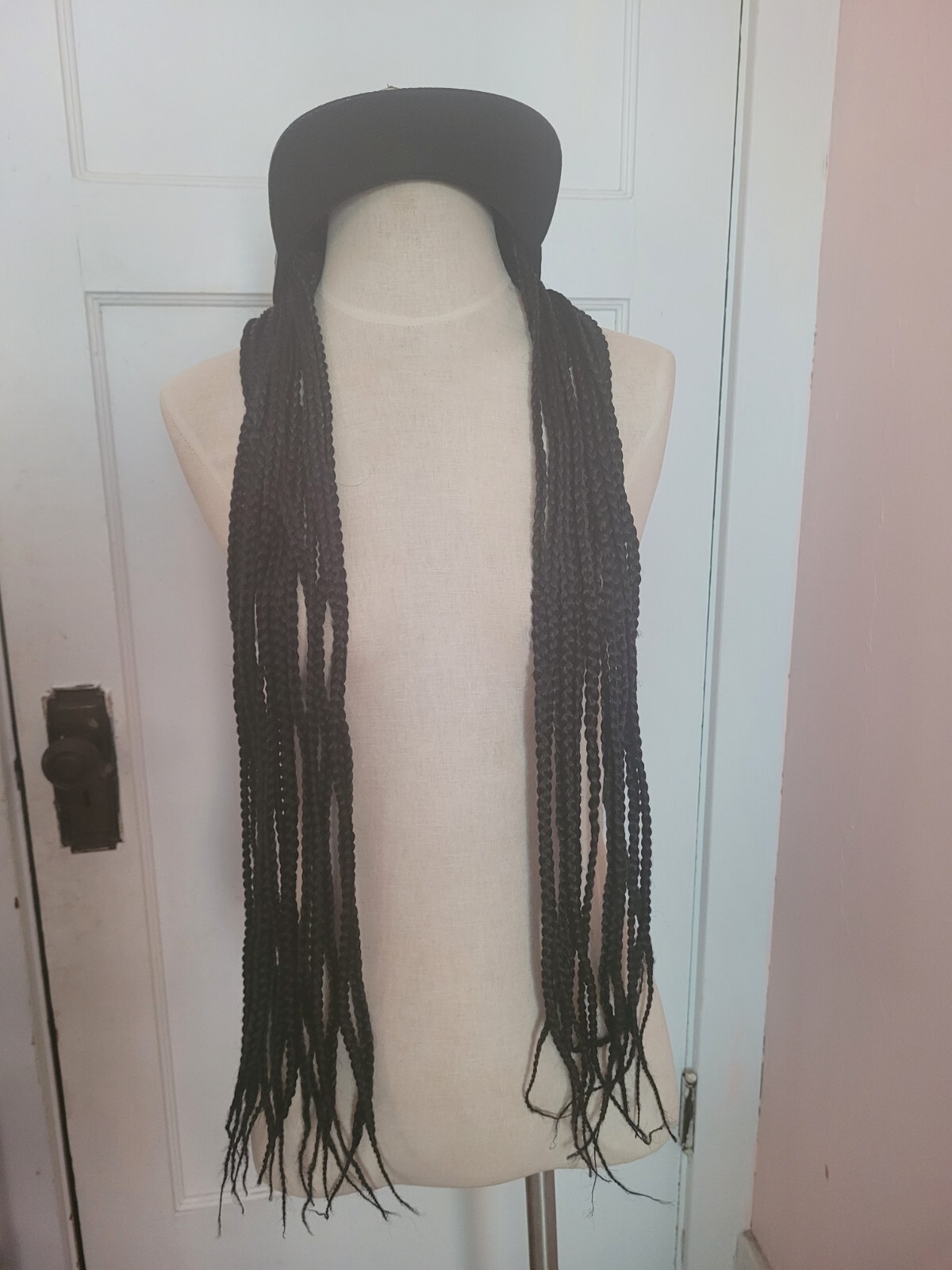 Women’s 32 Inches Braid Synthetic Cap Wigs Straight Braided Hat Wigs