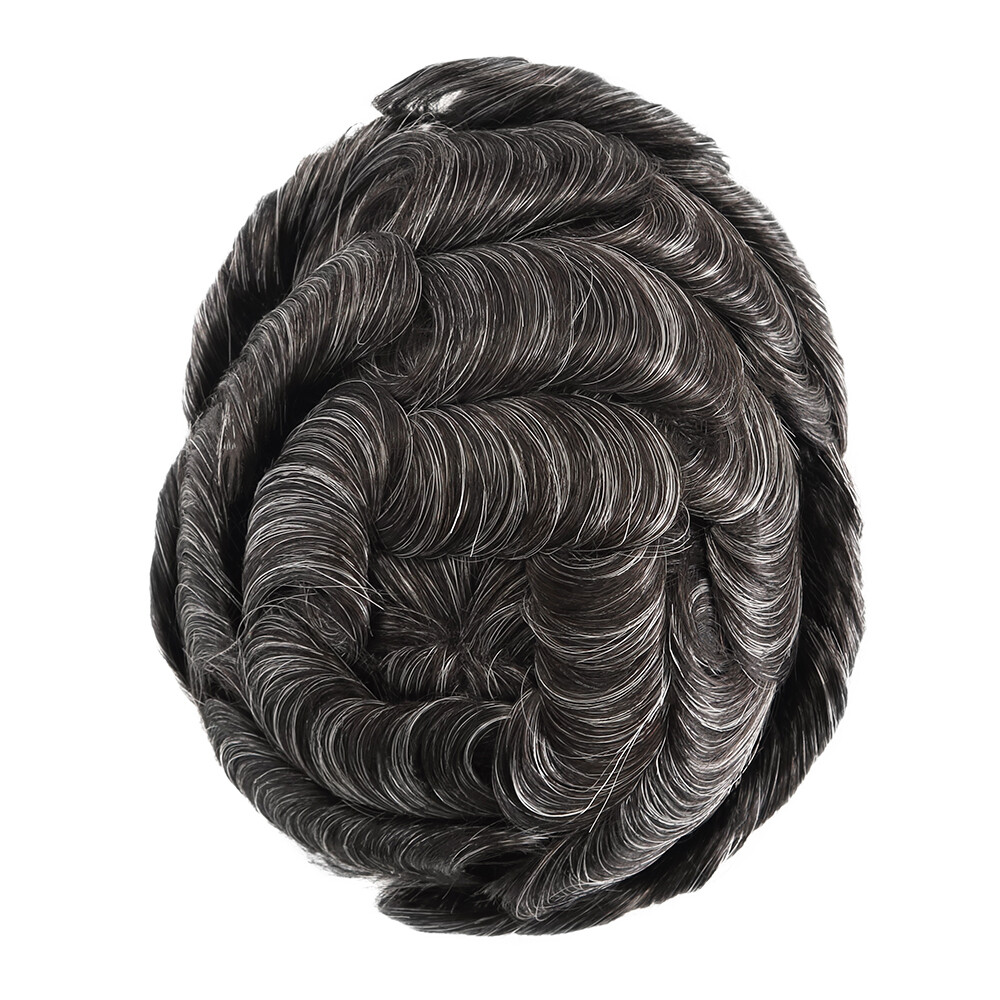 Mens Toupee Hair Pieces Mono PU Soft Medium 130% Hair Replecement System Toupees