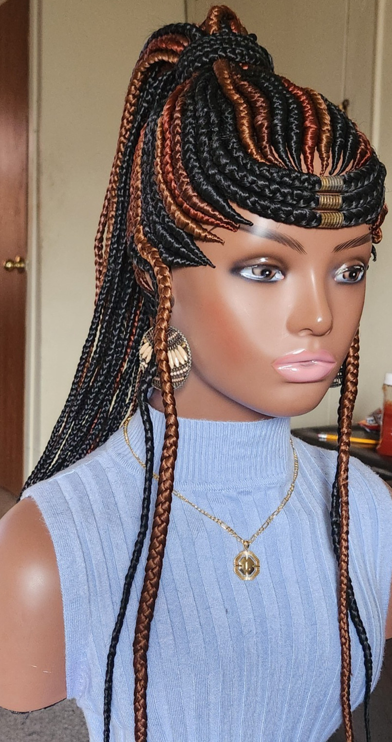Handmade braided cornrow wig princess Multiple colors