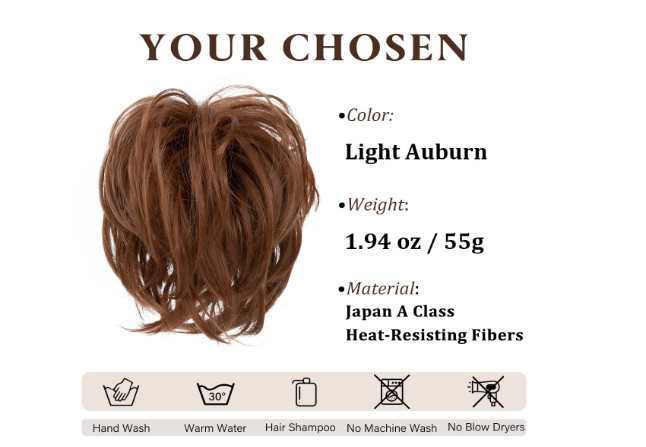 Large Messy Bun Hair Piece Wavy Curly Scrunchies Synthetic Chignon Ponytail Hair