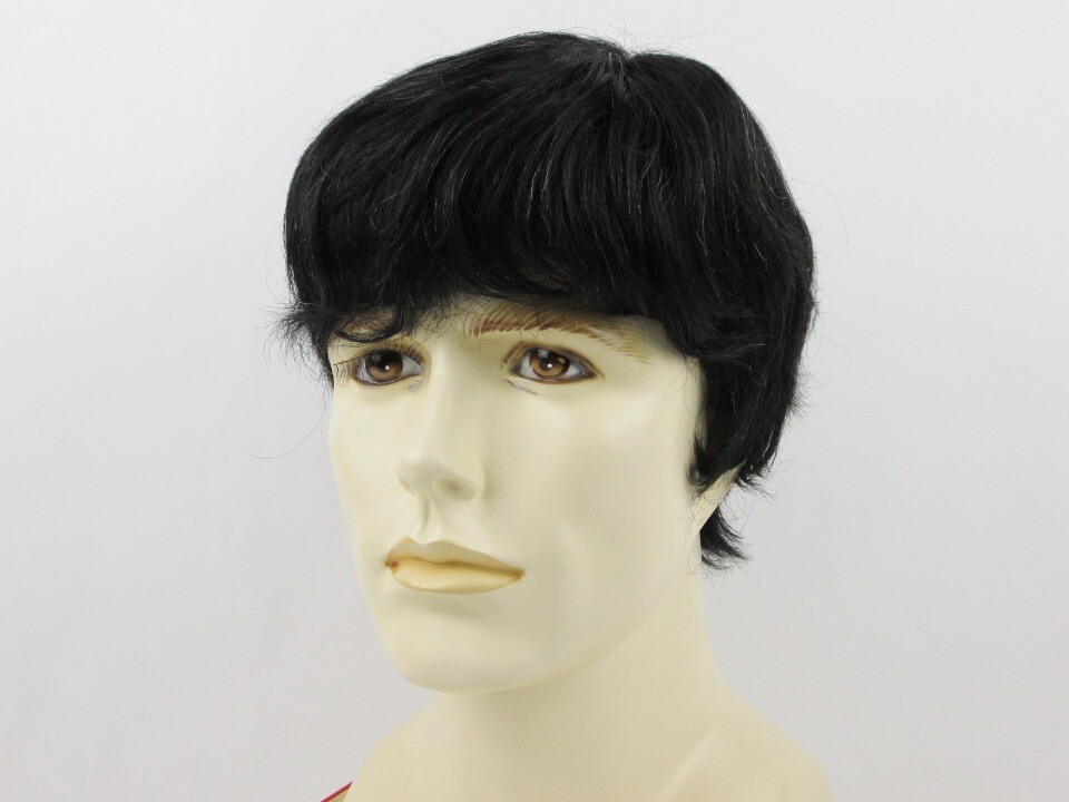 MENS MALE STRAIGHT SHORT HUMAN HAIR MONOFILAMENT HAND TIED PREMIUM QUALITY WIG