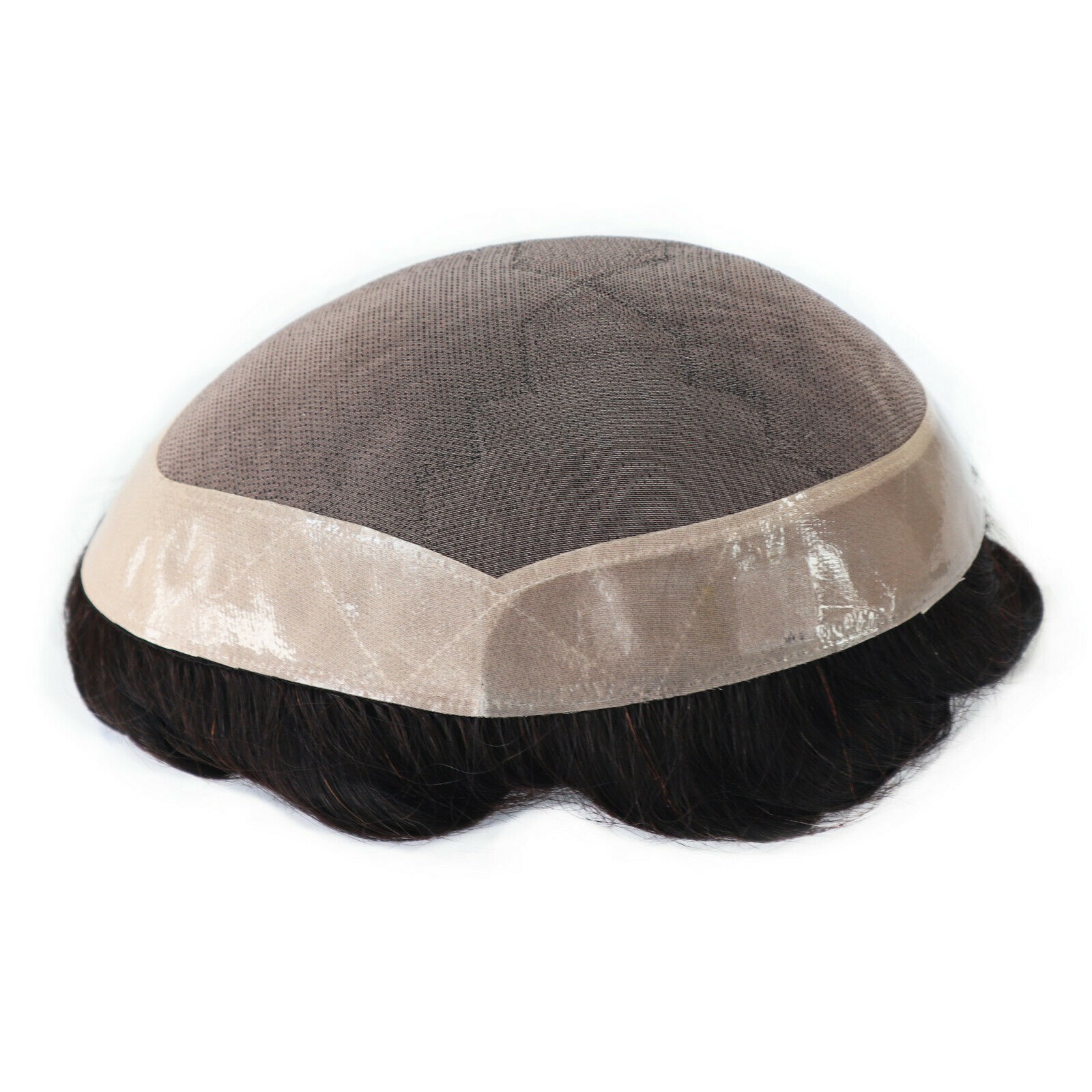 Mens Human Hair Replacement System Hairpiece Fine Mono Poly Skin Toupee
