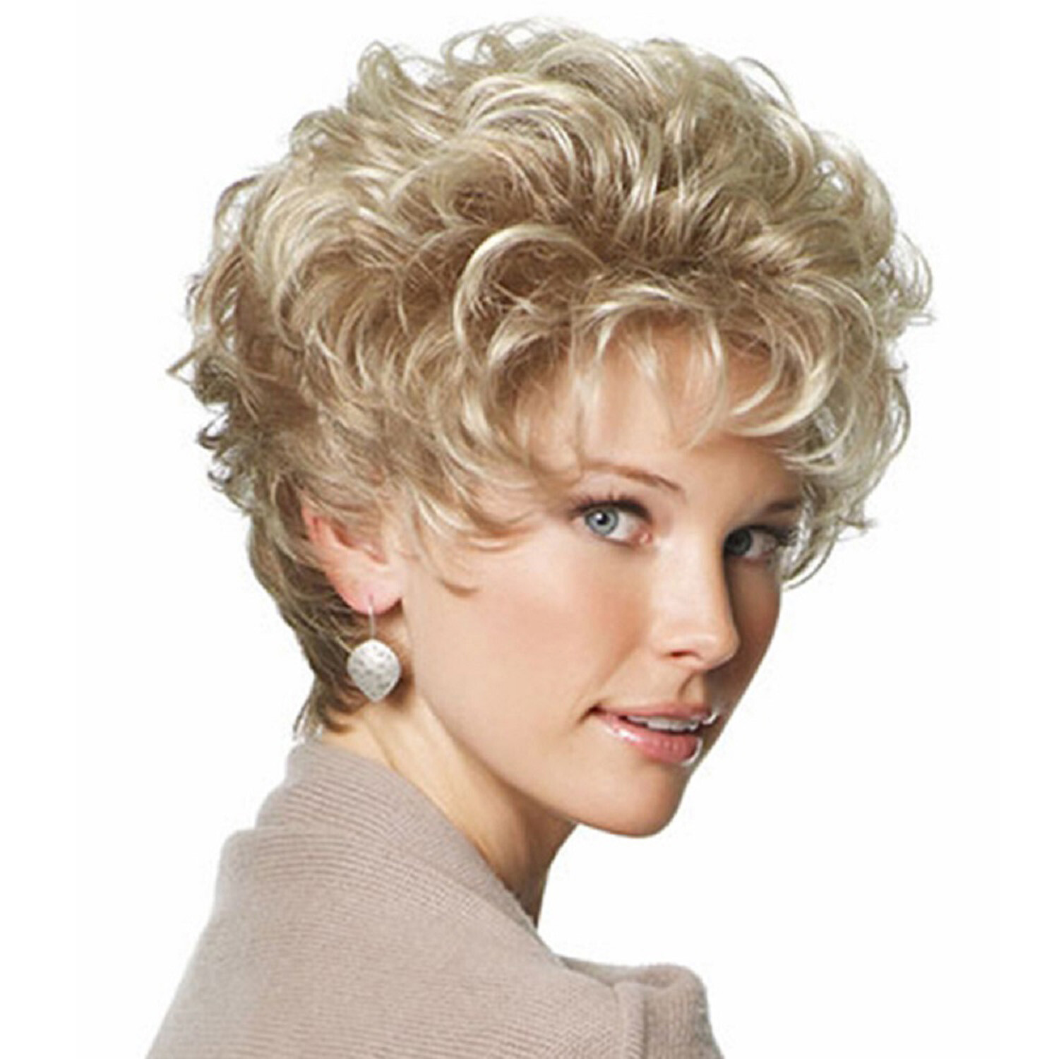 Short Blonde Wigs for White Women with Bangs Pixie Wigs Heat Safe for Daily Use