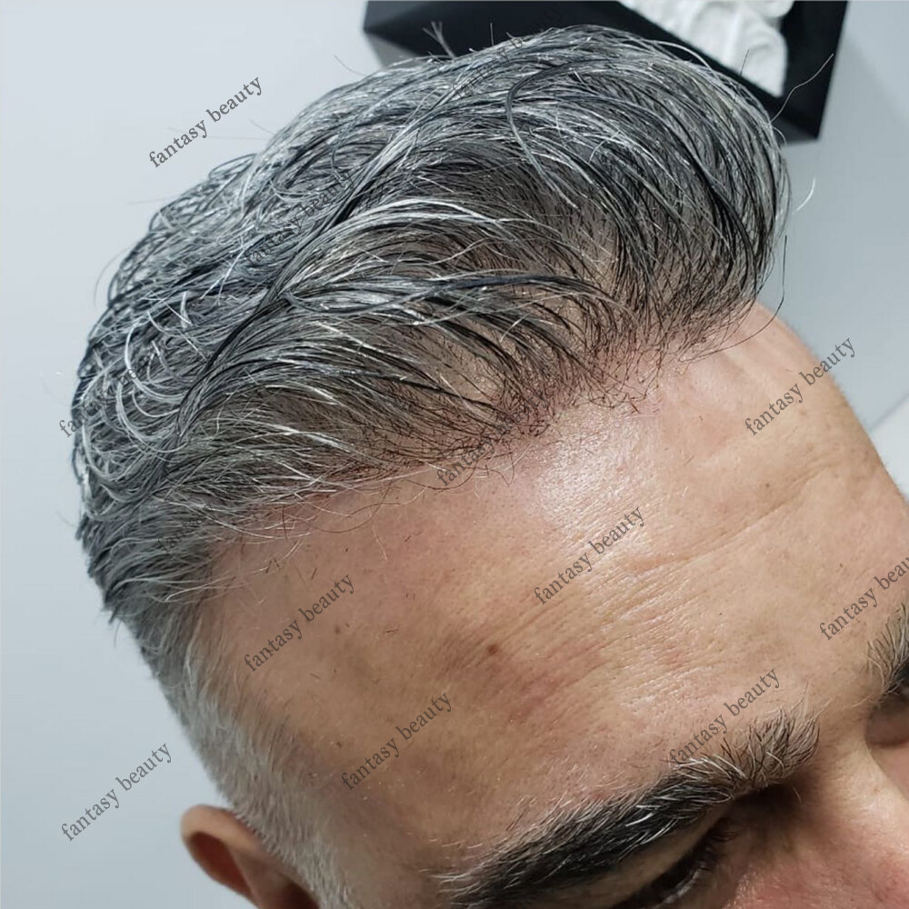 80% Density 0.02mm Ultra Thin Skin Toupee Blonde Human Hair Undetectable Skin