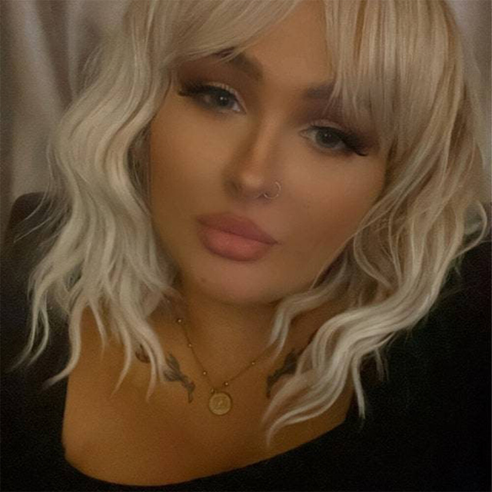 12″ Ash Blonde to Light Blonde Balayage Bob Wave Wig Lace Front Human Hair Wigs